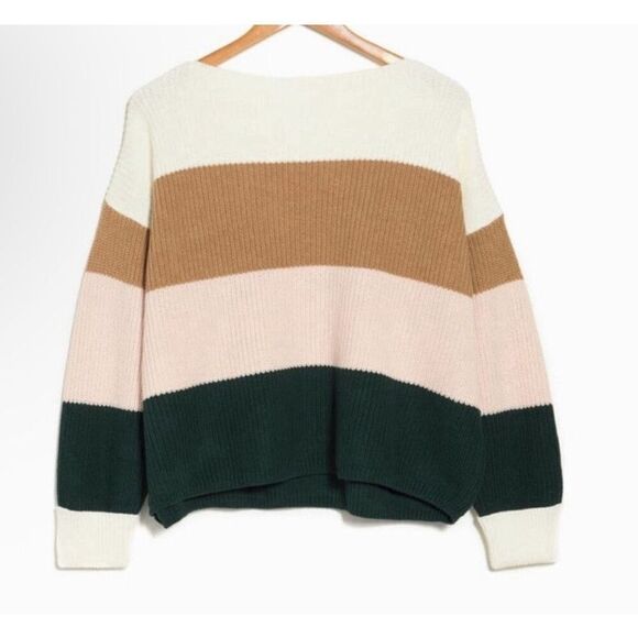 French connection Colorblock chunky knit Sweater size Medium oversized - Picture 3 of 6